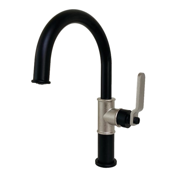 KS2236KL Eagan Single-Handle Bathroom Faucet W/Push Pop-Up, Blk/Nickel